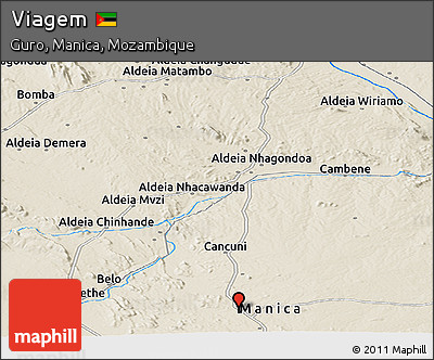 Shaded Relief Panoramic Map of Viagem