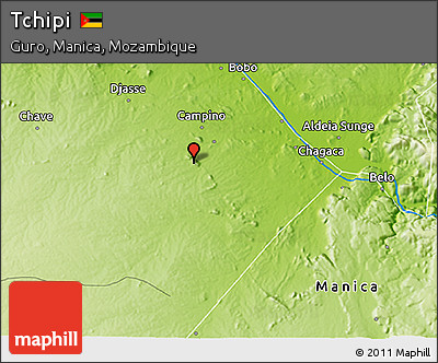 Physical 3D Map of Tchipi