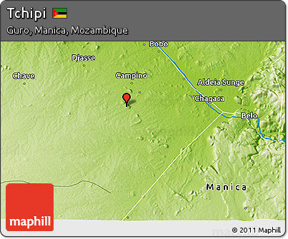 Physical 3D Map of Tchipi