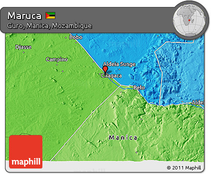 Political 3D Map of Maruca