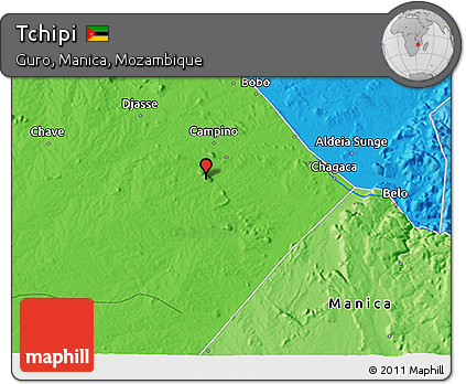 Political 3D Map of Tchipi
