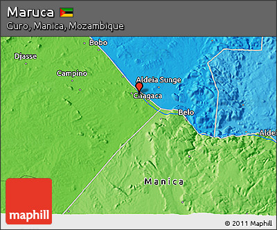 Political 3D Map of Maruca