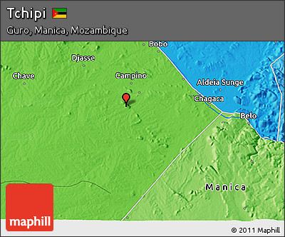 Political 3D Map of Tchipi