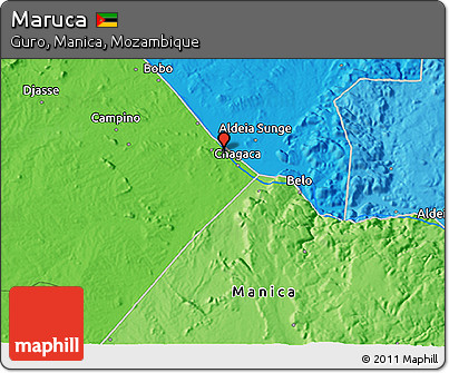 Political 3D Map of Maruca