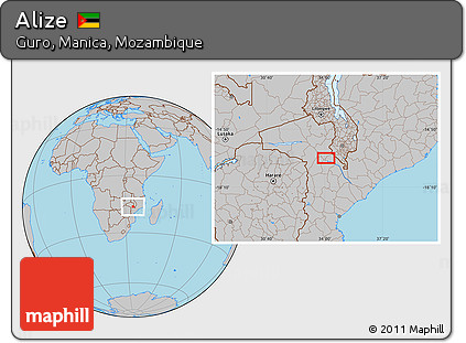 Gray Location Map of Alize