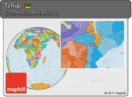 Political Location Map of Tchipi