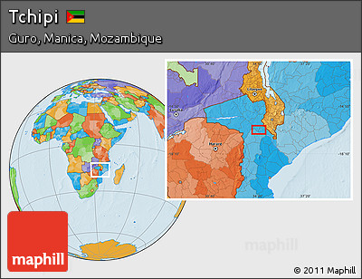 Political Location Map of Tchipi
