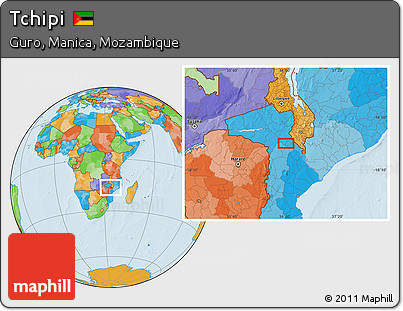 Political Location Map of Tchipi