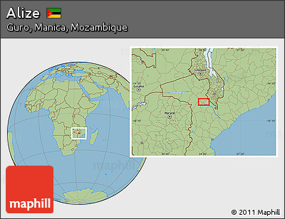 Savanna Style Location Map of Alize