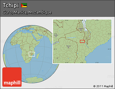 Savanna Style Location Map of Tchipi