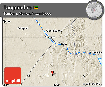 Shaded Relief Map of Tangumdira