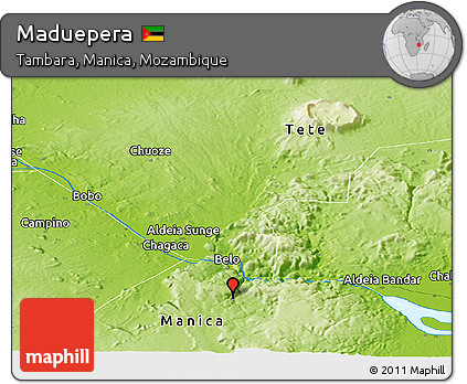 Physical Panoramic Map of Maduepera
