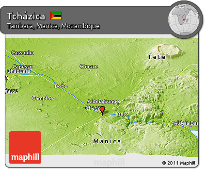 Physical Panoramic Map of Tcházica