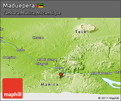 Physical Panoramic Map of Maduepera