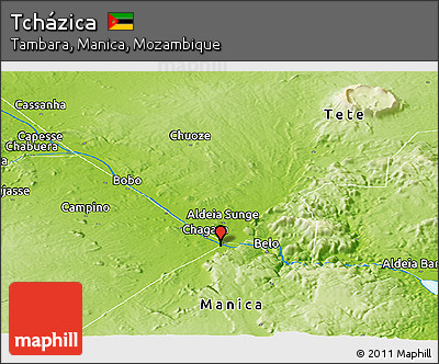 Physical Panoramic Map of Tcházica