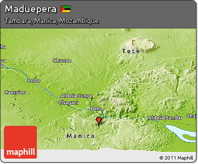 Physical Panoramic Map of Maduepera