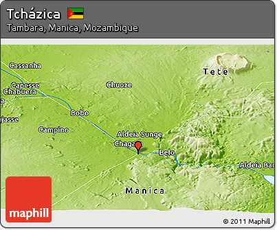 Physical Panoramic Map of Tcházica