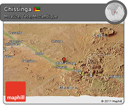 Satellite Panoramic Map of Chissinga
