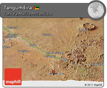 Satellite Panoramic Map of Tangumdira