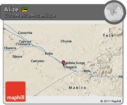 Shaded Relief Panoramic Map of Alize