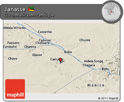 Shaded Relief Panoramic Map of Janasse
