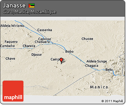 Shaded Relief Panoramic Map of Janasse