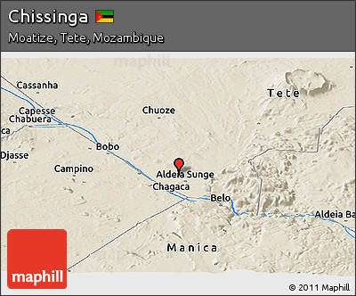 Shaded Relief Panoramic Map of Chissinga