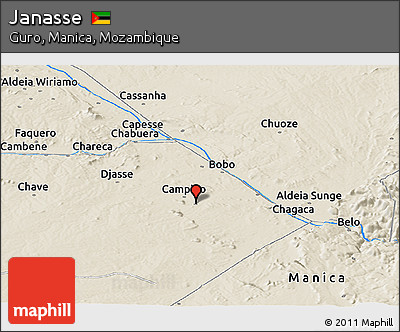 Shaded Relief Panoramic Map of Janasse