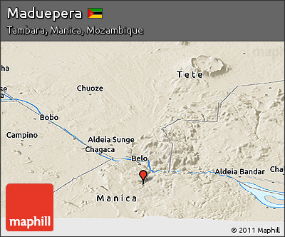 Shaded Relief Panoramic Map of Maduepera