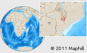 Shaded Relief Location Map of Savala