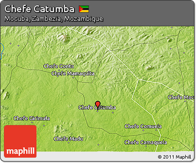 Physical 3D Map of Chefe Catumba