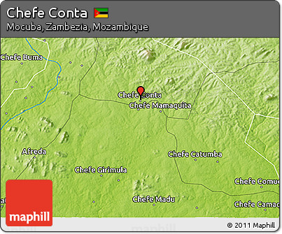 Physical 3D Map of Chefe Conta