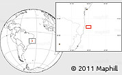 Blank Location Map of the area around 16° 29' 14" S, 38° 10' 29" W