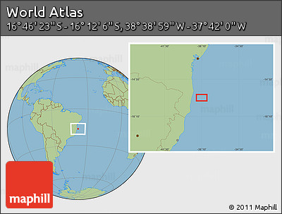 Savanna Style Location Map of the Area around 16° 29' 14" S, 38° 10' 29" W