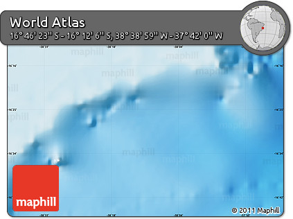 Physical Map of the Area around 16° 29' 14" S, 38° 10' 29" W