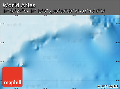 Physical Map of the Area around 16° 29' 14" S, 38° 10' 29" W