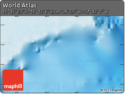 Physical Map of the Area around 16° 29' 14" S, 38° 10' 29" W