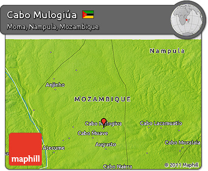Physical 3D Map of Cabo Mulogiúa