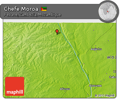 Physical 3D Map of Chefe Moroa