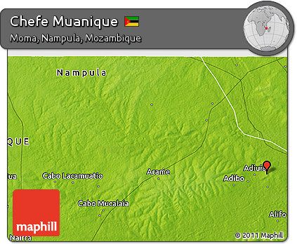 Physical 3D Map of Chefe Muanique