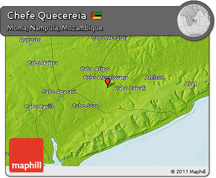 Physical 3D Map of Chefe Quecereia