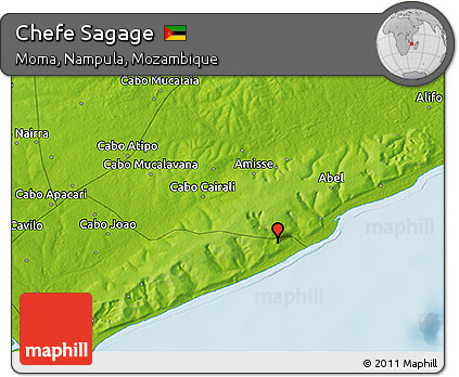 Physical 3D Map of Chefe Sagage