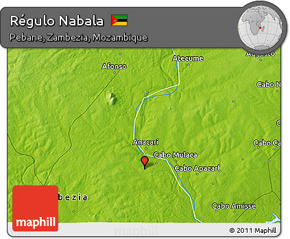 Physical 3D Map of Régulo Nabala