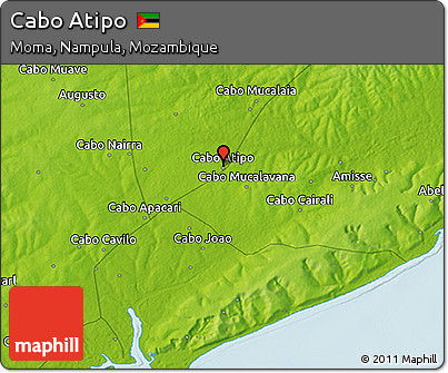 Physical 3D Map of Cabo Atipo