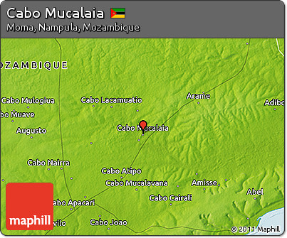 Physical 3D Map of Cabo Mucalaia