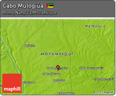 Physical 3D Map of Cabo Mulogiúa