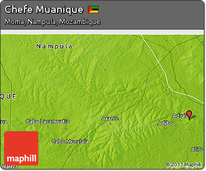 Physical 3D Map of Chefe Muanique