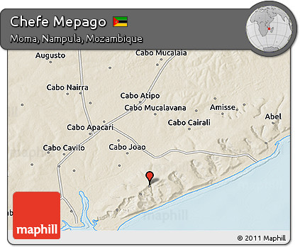 Shaded Relief 3D Map of Chefe Mepago