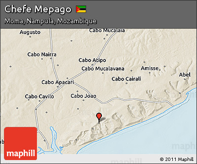 Shaded Relief 3D Map of Chefe Mepago
