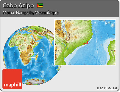 Physical Location Map of Cabo Atipo